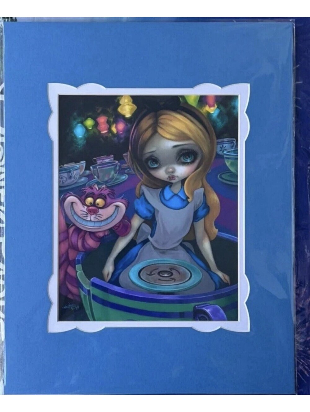 2025 Disney Parks Alice’s Teacups Jasmine Becket-Griffith 14x18 Matted Art Print